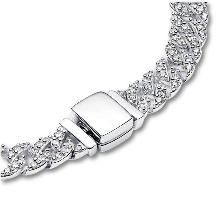 Moissanite Cuban Bracelet | White Gold