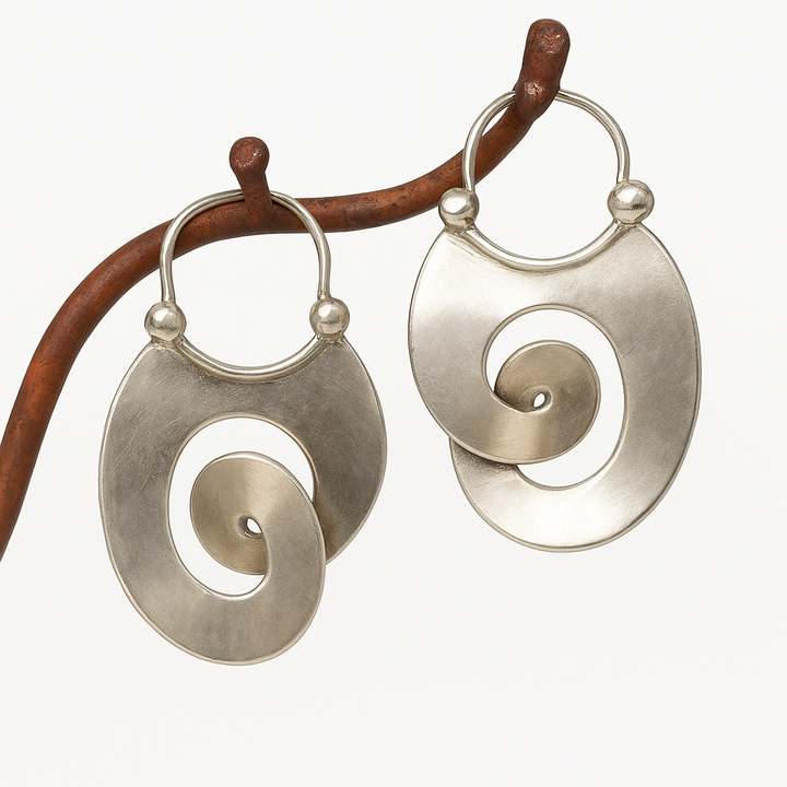 Vintage Silver Spiral Earrings