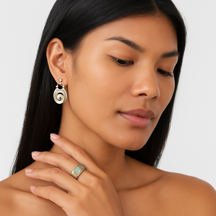 Vintage Silver Spiral Earrings