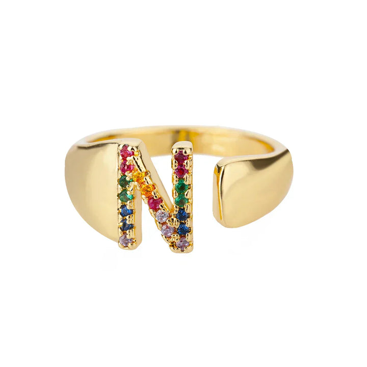 Nova - Gold Stainless Steel Initial Ring