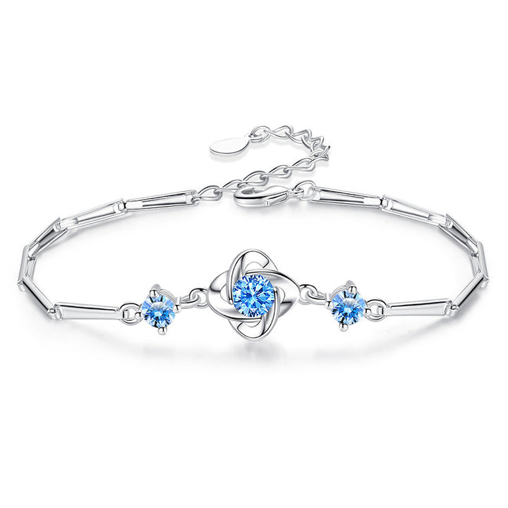 Seren Clover Loop Set Blue | White Gold