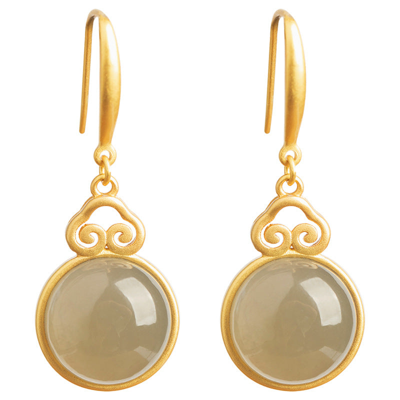 Vintage Green Moonstone Earrings