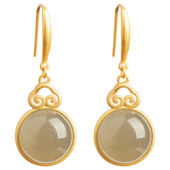 Vintage Green Moonstone Earrings