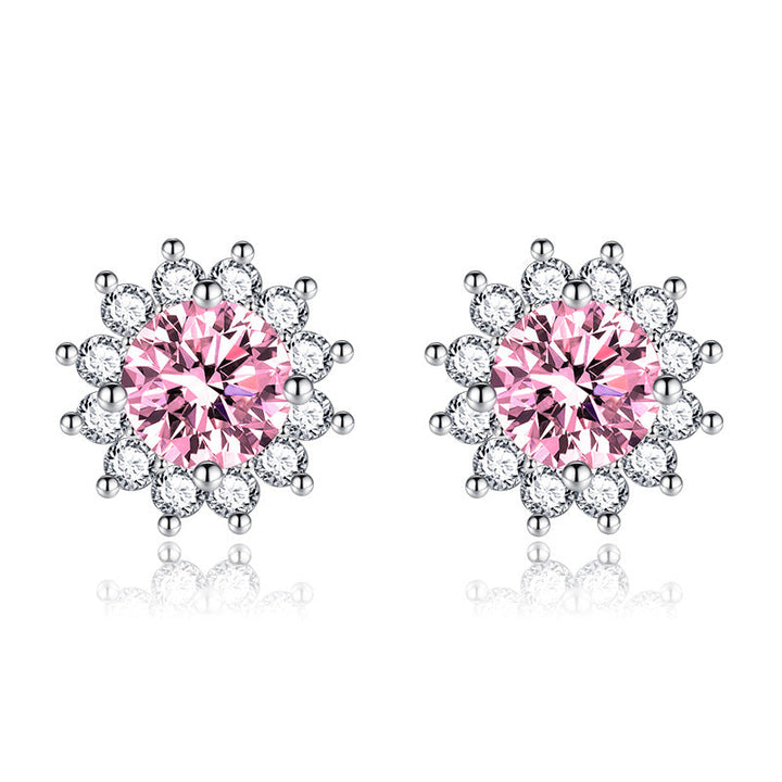 Sunlit Muse Earrings Pink | White Gold