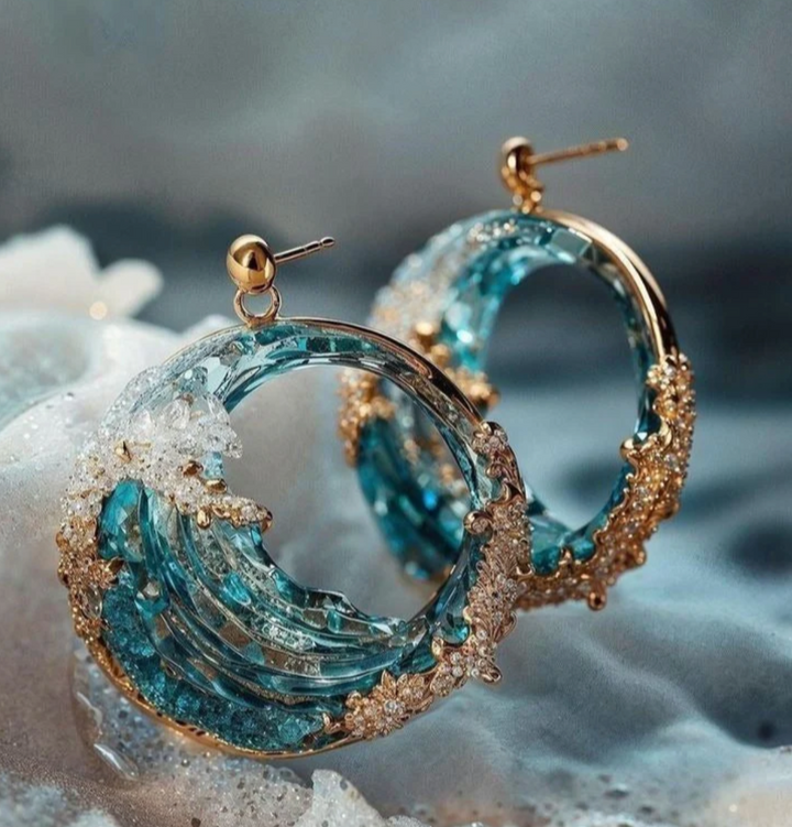 Unique Stormy Sea Earrings