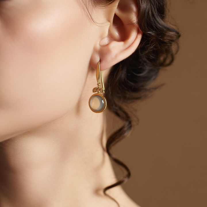 Vintage Green Moonstone Earrings