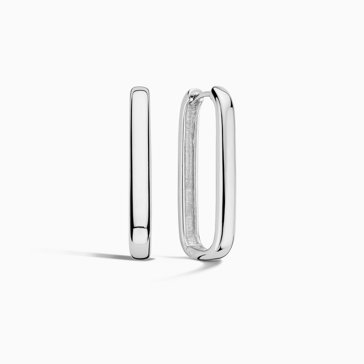 Large Icon Hoops | White Gold