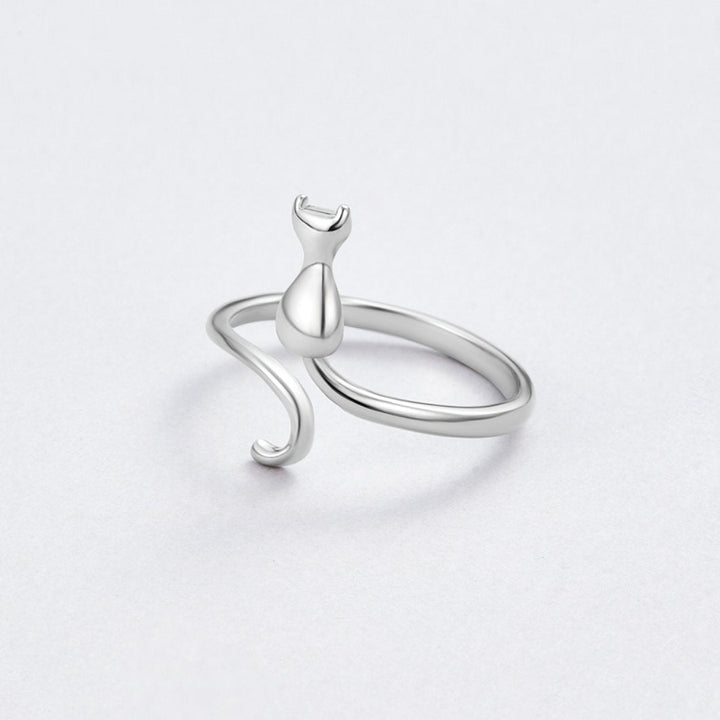 Midnight Cat Silver Ring