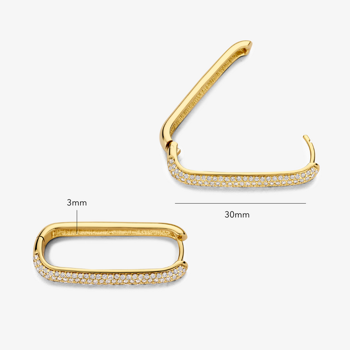 Large Icon Pavé Hoops | Gold